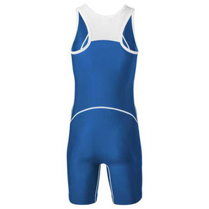 Singlet de Lucha Azul para Hombre, Ajustado, de Spandex y Nailon Elástico, Ropa Deportiva Cómoda, Talla Adulto, Fabricante OEM ODM - Product Image 2