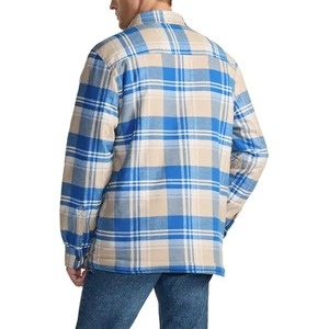 Winter Flannel Cotton Jackets Plaid Casual Button Cargo Work Coats Button Closure Fleece Lining Twill Fabric Top Outwear - Product Image 3