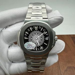 Splendid Gift Jewelry Silver Moissanite Analog <b>Watch</b> 40mm <b>Case</b> Sapphire Crystal Dial Date Display Luxury Fashion Quartz Movement - Product Image 1