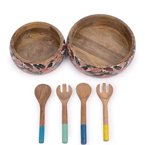 Made India Item Modern <b>Disposable</b> Mango Wood Acacia Wood Salad Serving Bowls Party <b>Tableware</b> HANDICRAFT HUB Factory Wholesale - Product Image 2
