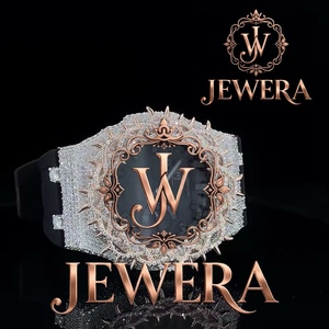 Reloj de Pulsera de Lujo con Incrustaciones de Diamantes de Imitación en Goma Negra y Blanca, de Primera Calidad - Product Image 1