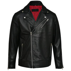Men's Slim Fit PU Leather Motorcycle Jacket Casual <b>Turtleneck</b> Zipper Solid Color Winter Wear Regular Sleeve - Product Image 6