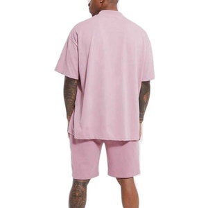 Ropa informal de calle para hombre, chándal de algodón estampado, Camiseta extragrande de manga corta con capucha, conjunto de dos piezas, algodón 100% - Product Image 6