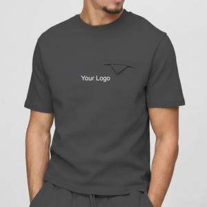 เสื้อยืดแฟชั่นใหม่ทรงโอเวอร์ไซส์สำหรับผู้ชาย ไหล่ตก คอกลม แขนสั้น ทรงหลวม ผ้าฝ้าย 100% รับสกรีนโลโก้ ระบายอากาศได้ดี สไตล์ฮิปฮอป - Product Image 1