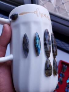 Tazas Decorativas de Piedras Preciosas con Diseño de Bordes Mixtos, Tazas de Té y Café de Lujo para el Hogar, Tazas de Primera Calidad - Product Image 2