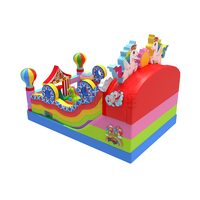 Château gonflable familial compact avec toboggan pour enfants, trampoline gonflable chinois à vendre