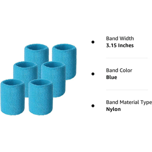 Wrist Sweatbands Sports Wristbands for Athletic <b>Men</b> and Women Soft Sweat Absorbing Cotton Terry Cloth Bands for Tennis - Product Image 3
