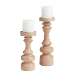Support de bougie pilier en bois de manguier fait main, support de bougie conique rustique en bois pour mariage et décoration intérieure, 10 pouces, vente en gros - Product Image 5