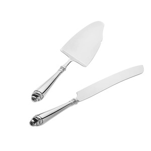 Stainless Steel Cake Server and Knife <b>Set</b> 2-Piece Non-Stick Pastry Tools with Decorative Handles - Product Image 1