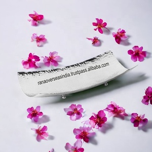 Hammered Design Stainless Steel Serving Platter and Tray in 16 Inch for Any Kitchen Vanity <b>Coffee</b> <b>Table</b> - Product Image 2