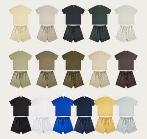 Servicio OEM ODM, Conjunto de 2 Piezas de Camiseta y Pantalones Cortos de Algodón 100% para Hombre, Traje Deportivo de Verano para Hombre, Conjuntos de Verano para Hombre de Alta Calidad - Product Image 2