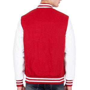 Veste universitaire rouge pour homme avec manches blanches, style bomber, veste décontractée de style baseball, mode collège et lycée, manteau chaud d'hiver - Product Image 6
