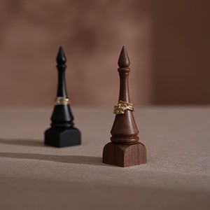 Soporte de Anillos de Madera Estético en Forma de Cono, Exhibidor Creativo de Joyería, Torre de Anillos de Madera de Nogal, Accesorios de Fotografía para Boutique - Product Image 5