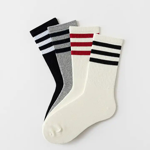 Sports <b>Socks</b> Men's Crew <b>Socks</b> Striped Cotton Breathable Daily Wear Spring Regular Style Knitted <b>Socks</b> - Product Image 1