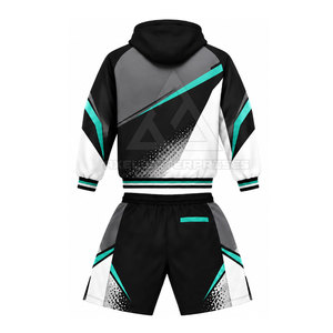 Ensemble court coupe-vent sportif avec empiècements respirants, short à taille ajustable et finition lisse - Product Image 4