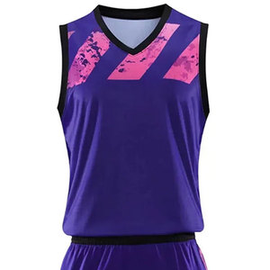 Ensemble de maillots de basket-ball unisexes personnalisés, débardeur sans manches, short, impression sublimée, évacuation de l'humidité, 100% polyester, protection UV - Product Image 3