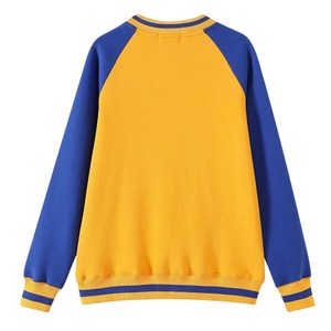 Sweat-shirt en chenille Sigma Gamma Rho pour femme, jaune et bleu, col ras du cou raglan, avec poche, pull décontracté pour sororité - Product Image 2
