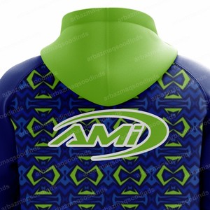 Nouveau sweat à capuche de sport respirant en polaire 100% polyester, surdimensionné, de haute qualité, personnalisé avec le nom et le numéro du joueur de football américain - Product Image 4