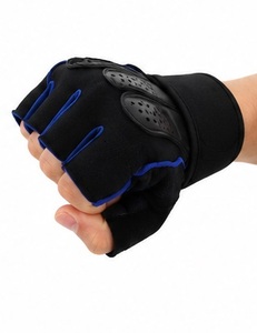 Half Finger Leather Gym <b>Gloves</b> Leather Workout <b>Gloves</b> Shock Absorbing <b>Gloves</b> Durable Workouts <b>Gloves</b> <b>Weight</b> Lifting <b>Gloves</b> - Product Image 4