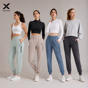 Pantalon de jogging technique pour femme X Sports City, avec cordon de serrage, poches latérales, coupe décontractée, longueur intégrale, mélange de spandex et de polyester, idéal pour l'automne - Product Image 1
