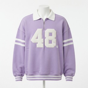 <b>Women's</b> Green Applique Number 14 Sweatshirt Turn-Down Collar Full Sleeve Casual Autumn Wear - Product Image 5