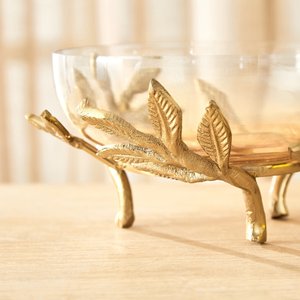 Luxury Decorative Gold Designer Glass serving bowl for wedding birthday party or any event celebration - Product Image 4