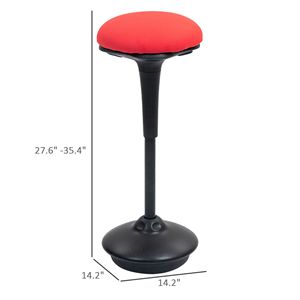 Sgabello Ergonomico Regolabile Rosso, Sedia Contemporanea Senza Schienale con Movimento Oscillante, Certificata BIFMA, Sedia per Visitatori - Product Image 3
