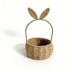 Handmade Rattan Easter Bunny Candy <b>Basket</b> – Cute Bunny Ear Gift <b>Basket</b> for Easter <b>Eggs</b>, Candy Holder, Kids Easter Decoration - Product Image 5