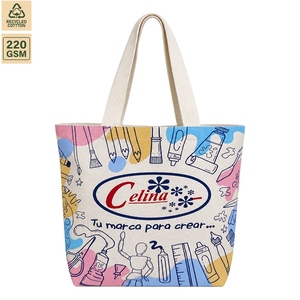 Sac fourre-tout promotionnel en toile de coton non laminée 220 GSM 40x34x16 cm avec logo personnalisé, modèle SNC135B-MARCEL, vente en gros - Product Image 3