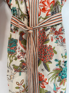 Bata Kimono de Algodón 100% Tejido con Estampado de Dibujos Animados para Mujer, Camisón de Verano Hecho a Mano, Cuello en V, Cintura Elástica, Largo hasta la Rodilla, Suave y Completo - Product Image 2