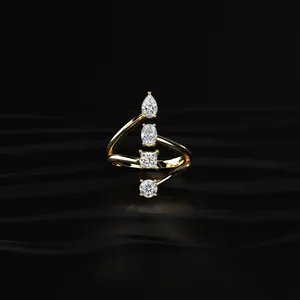 Premium Diamond <b>Ring</b> 4 Stone <b>Split</b> Shank Engagement <b>Ring</b> Sustainable Diamond <b>Ring</b> Lab Grown Diamond <b>Ring</b> New Design For Women's. - Product Image 1