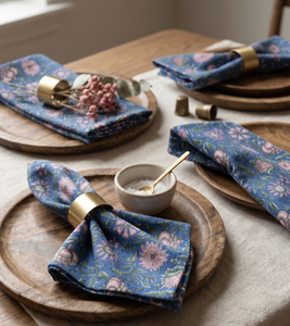 Serviettes de cocktail réutilisables personnalisées en gros, serviettes imprimées à la main, 100% coton, serviettes en tissu, motif floral, serviettes légères personnalisées - Product Image 3