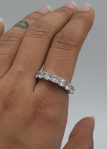 1.75 Carat 7 Stone Lab Grown <b>Diamond</b> Gold Band <b>Ring</b> for Women | Trendy Cut Wedding Anniversary Luxury Stackable <b>Diamond</b> Band - Product Image 2