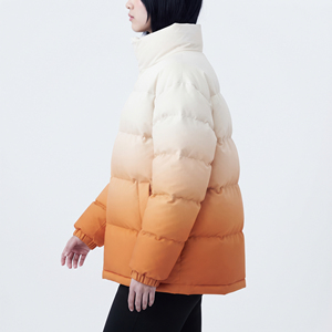 Blouson matelassé dégradé pour femme, col montant, manches longues, vêtement d'extérieur d'hiver, rembourrage en polyester, fermeture éclair - Product Image 4