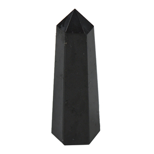 Piedra Preciosa de Color Negro Natural con Diseño de Acabado en Forma de Torre, Ideal para Decoración del Hogar - Product Image 1