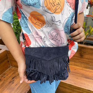 2025 moda mujer Sling bandolera señoras alta calidad gamuza cuero flecos pequeño bolso de hombro señoras borla bolso monedero - Product Image 3