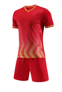 Best Quality 100% Polyester Customizable Quick Dry <b>Colourful</b> Soccer Short Sleeve Moisture Wicking Fitted Football Uniform - Product Image 2