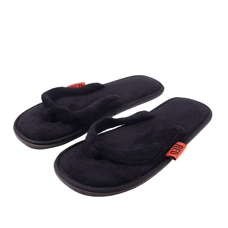 OEM Cheap Personalized Black Coral Hotel Slippers Custom Hotel Flip Flops Disposable Slippers