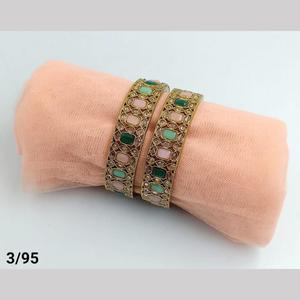 <b>Gold</b> Plated Fine Jewelry <b>Set</b> 11151731PGR_2.8 Includes Crystal Stone <b>Bangles</b> - Product Image 1