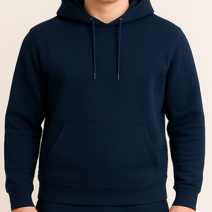 Survêtements en coton épais surdimensionnés pour hommes, en molleton uni pour l'hiver, avec logo imprimé, ensemble de survêtement personnalisé de haute qualité - Product Image 6