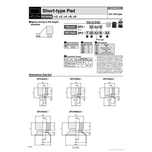 SMC Pneumatics Vacuum Pad ZP2-03AUN <b>Material</b> <b>Handling</b> <b>Equipment</b> <b>Part</b> - Product Image 1