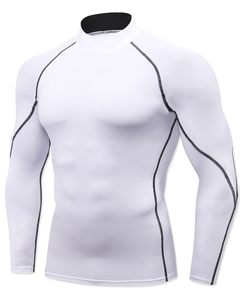 Cycling Top For Men Compression Shirt Turtle Neck <b>Long</b> <b>Sleeve</b> Athletic <b>Base</b> <b>Layer</b> Rash Guard Gym Training Running MMA Rash Guard - Product Image 1