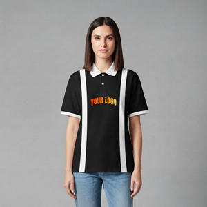 Camiseta polo para mujer OEM/ODM 100% algodón, 220 gramos, cómoda, corte regular, color sólido, logotipo bordado personalizado. - Product Image 4
