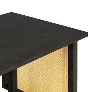 Bureau d'ordinateur rectangulaire noir, table d'écriture rustique en bois grainé pour le bureau à domicile ou l'étude - Product Image 2