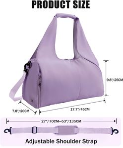 Bolsa Deportiva Multifuncional Informal Ligera para Mujer, con Compartimento para Zapatos, Bolsillo Impermeable, Soporte para Esterilla de Yoga, para Viaje - Product Image 6