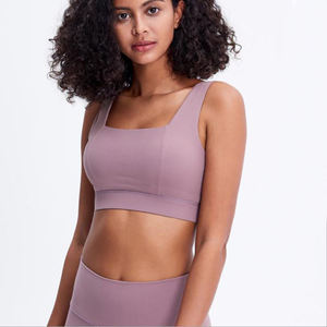 Sujetador deportivo de alto soporte para mujer, con tirantes cruzados, cuello en V, transpirable, de elastano/nailon, de longitud completa, de cintura alta, sin costuras en la parte delantera. - Product Image 1