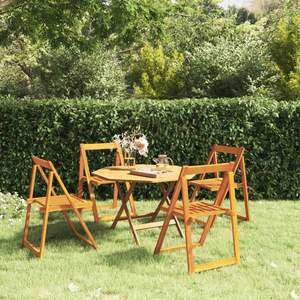 Ensemble de 4 chaises de jardin en bois d'acacia massif, design standard naturel - Product Image 1