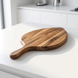 Planche à découper en bois d'acacia massif écologique avec poignée confortable, épaisse et robuste, pour la cuisine quotidienne - Product Image 4