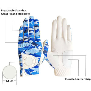 Guantes de Golf de Cuero PU con Camuflaje Azul Personalizado, Diseño de Agarre Duradero, Transpirables y Cómodos para un Rendimiento Profesional en el Golf - Product Image 2