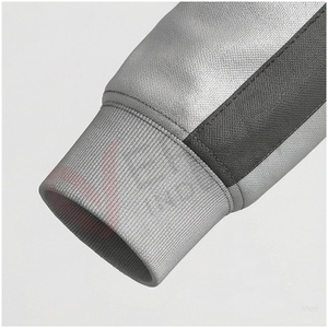 Ensemble de survêtement gris pour homme, manches longues, col montant, fermeture éclair sur le devant, couleur unie, respirant, décontracté, pour l'automne, coupe classique - Product Image 6
